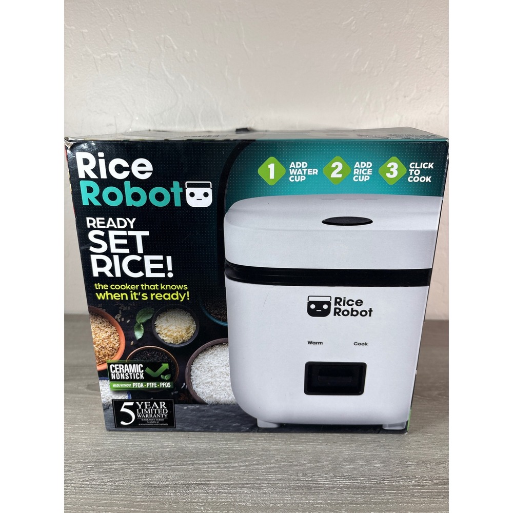 Rice Robot Electric Rice Cooker Multicooker Ceramic Nonstick White